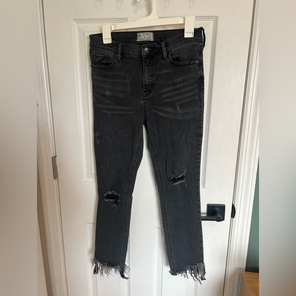 Free People Dark Gray Skinny Jeans